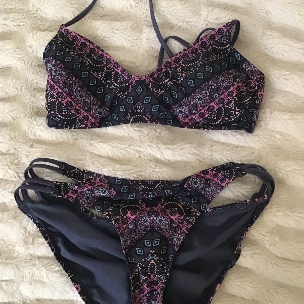 Pattern Purple Bikini Set